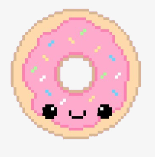 Pixelated cartoon donut strawberry donuts image jpg