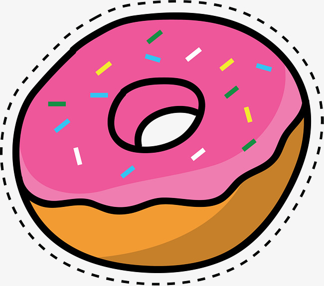 cartoon donut Pink donut cute cartoon doughnut and vector for free jpg