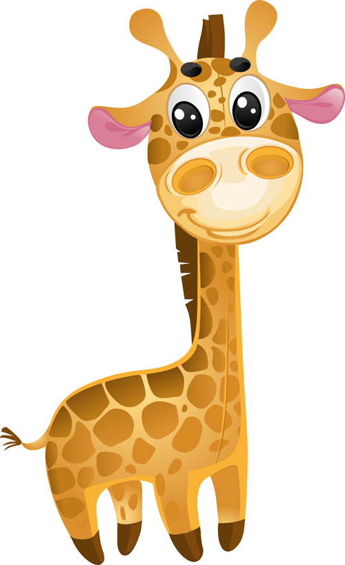 Cute cartoon giraffe vector set vector animal cartoon jpg