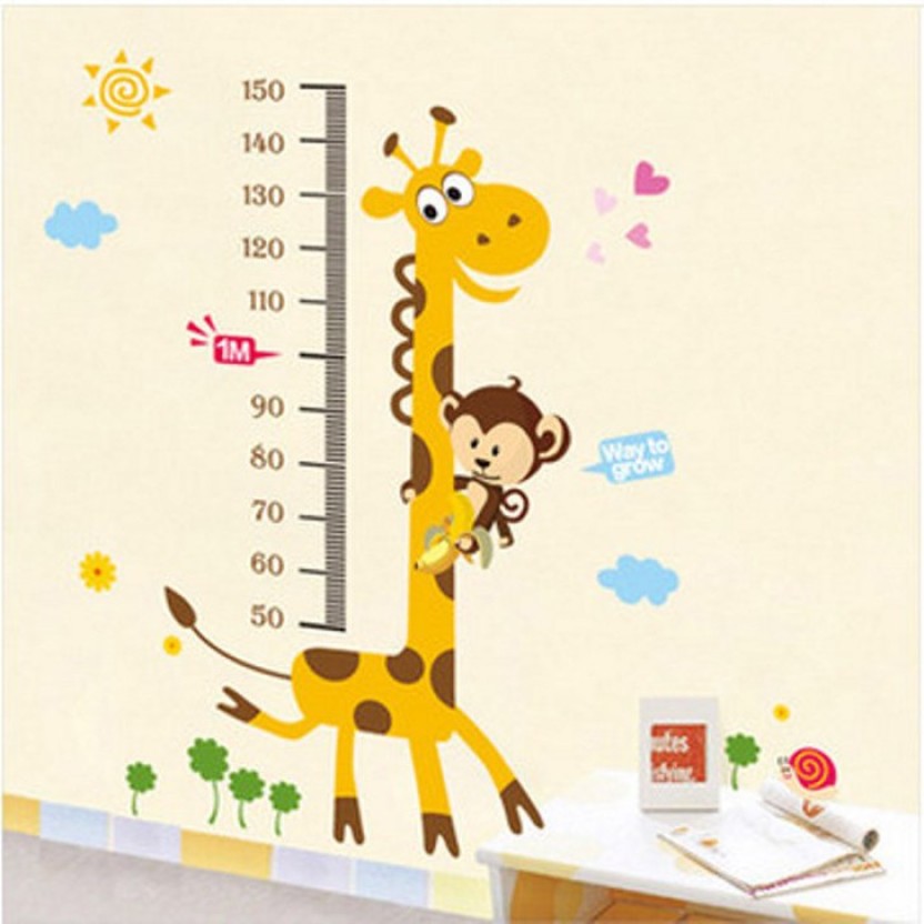 Happy walls cartoon giraffe growth height chart for kids room jpeg