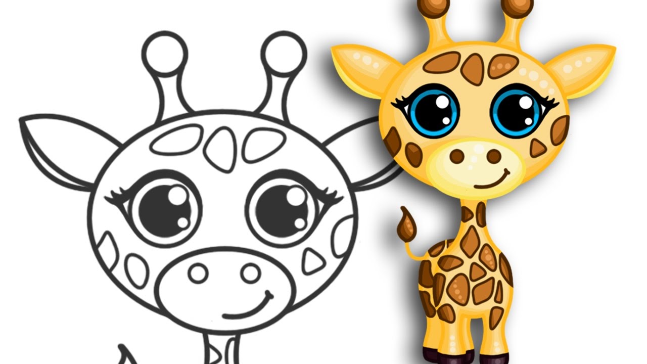 cartoon giraffe How to draw a giraffe super cute  jpg