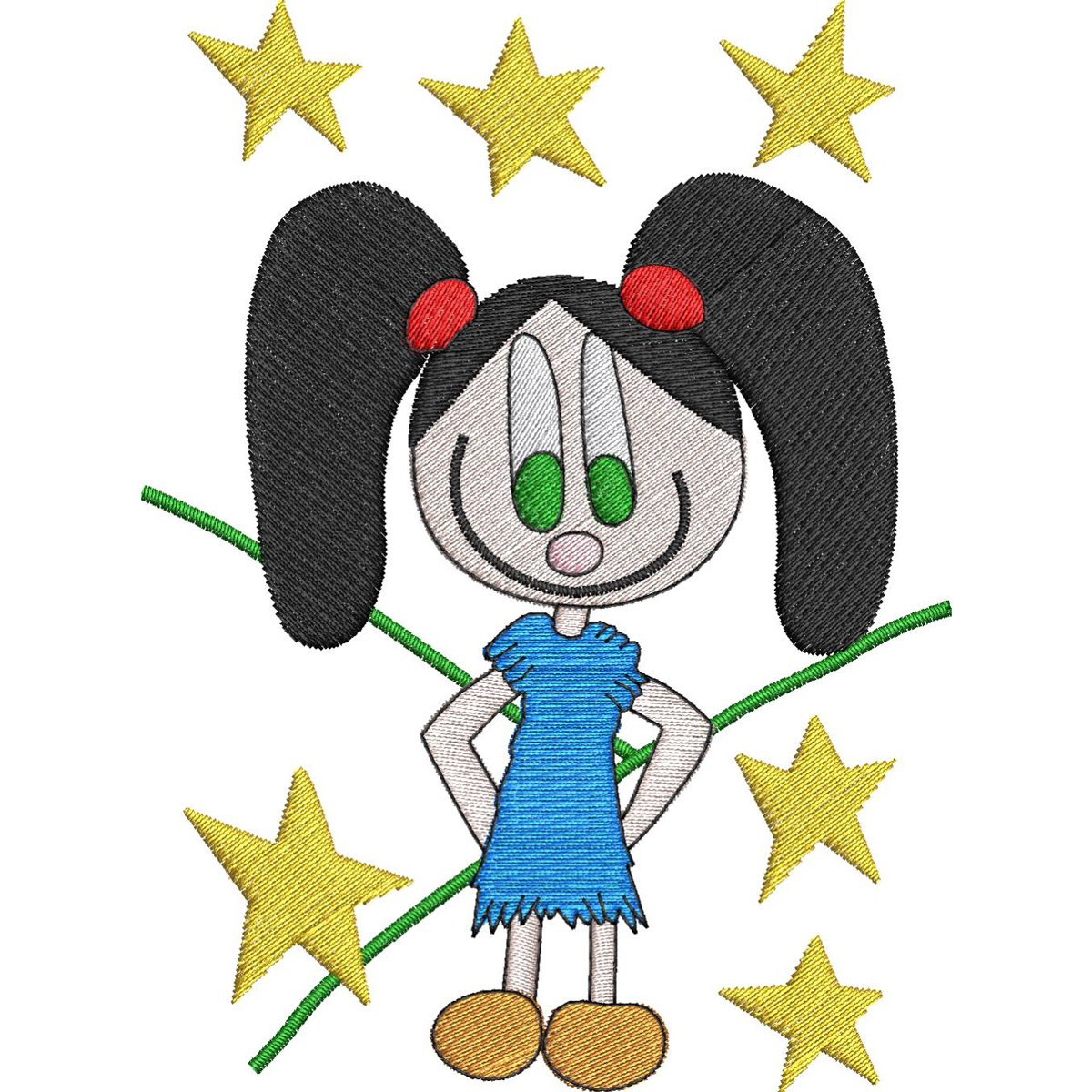 Cartoon girl with stars chrisw designs for unique designer bag jpg