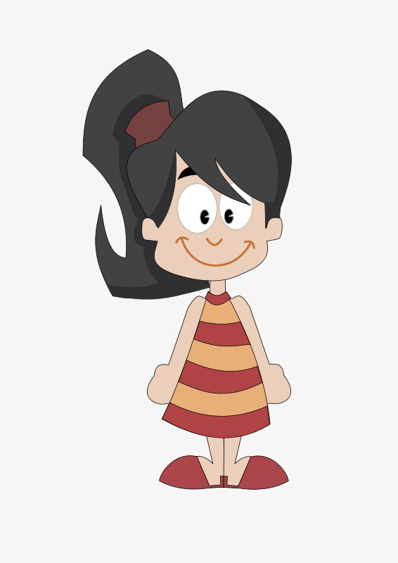 Black ponytail cartoon girl cartoon girl image jpg