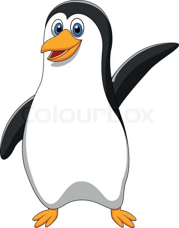 cartoon penguin Cute penguin cartoon waving stock vector lour jpg