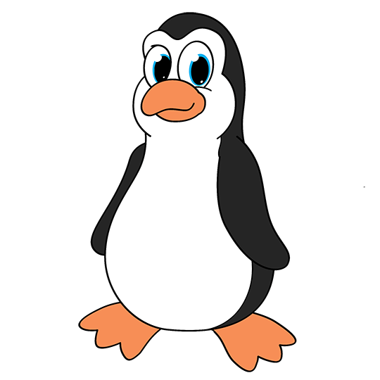 Draw a cartoon penguin how to free gif
