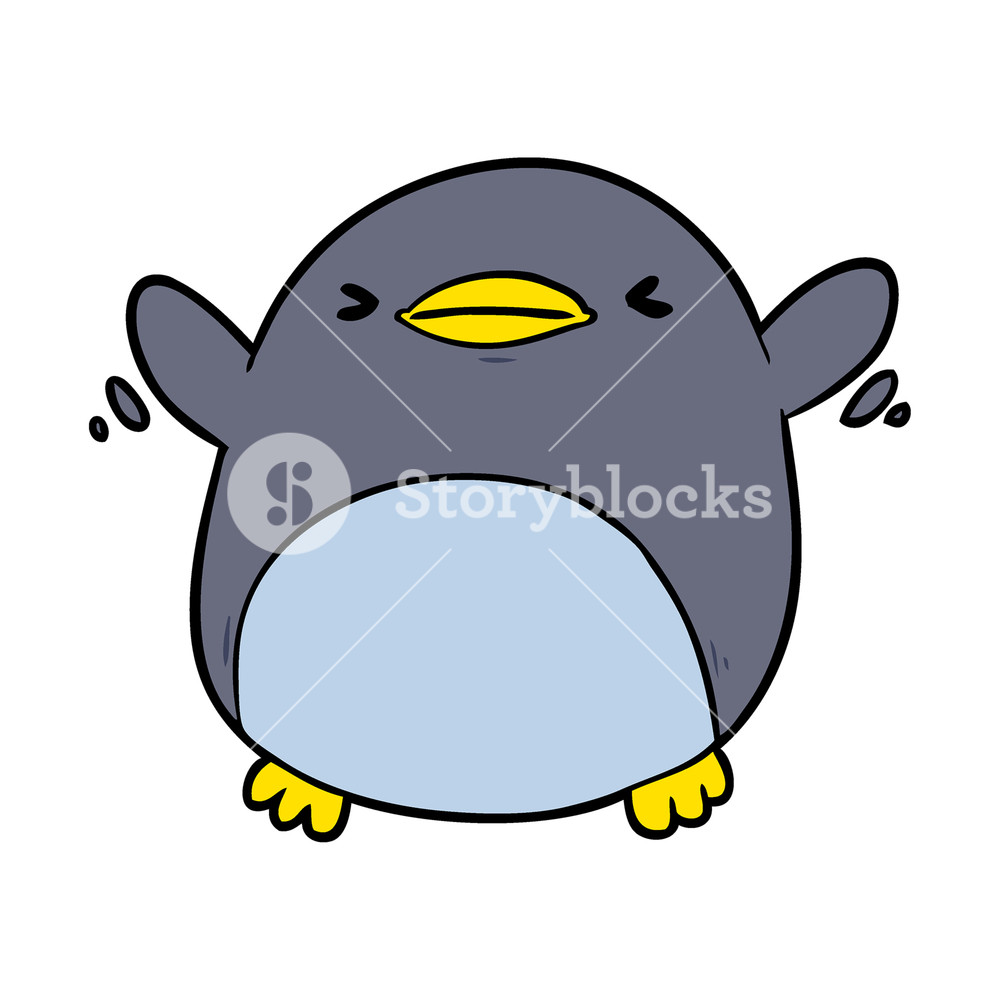 Cute cartoon penguin flapping wings free stock image jpg