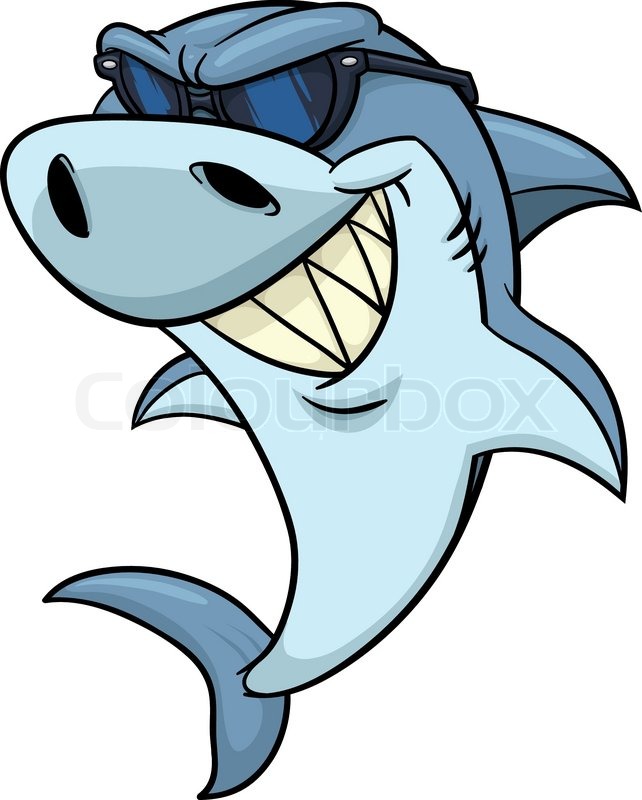 Cool cartoon shark wearing shades stock vector lour jpg