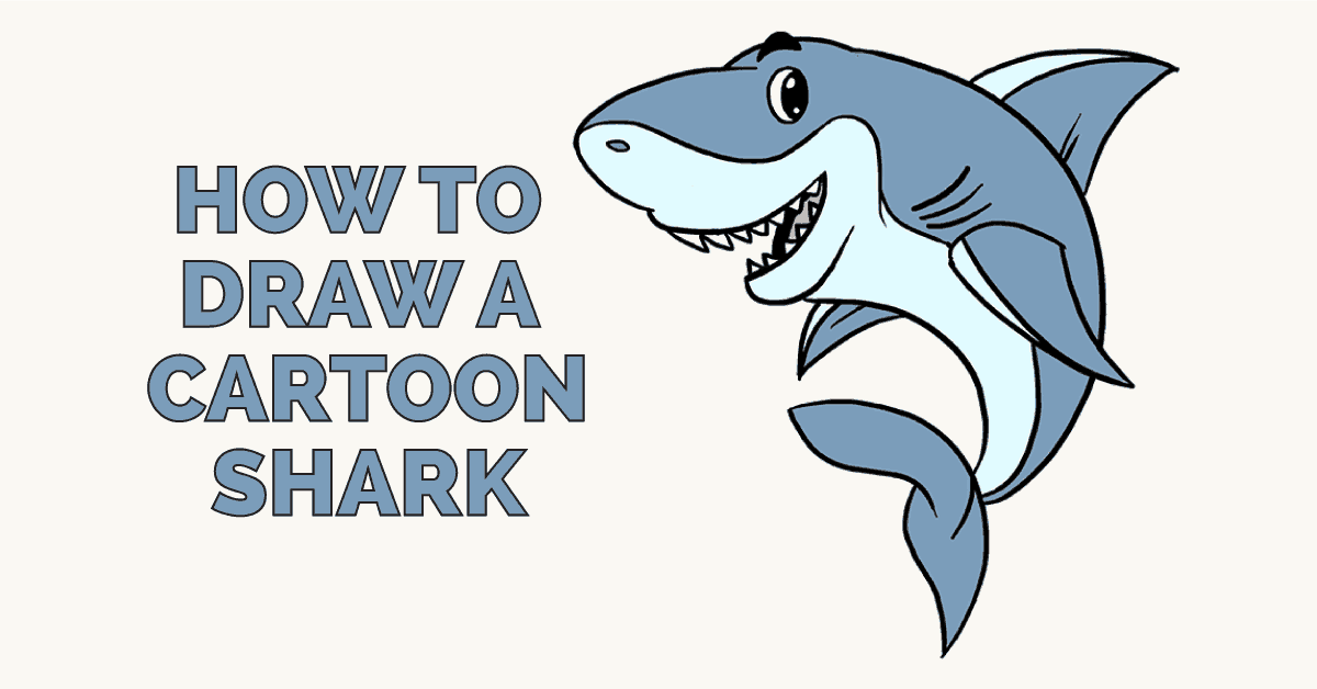 How to draw a cartoon shark easy step by drawing guides png 2