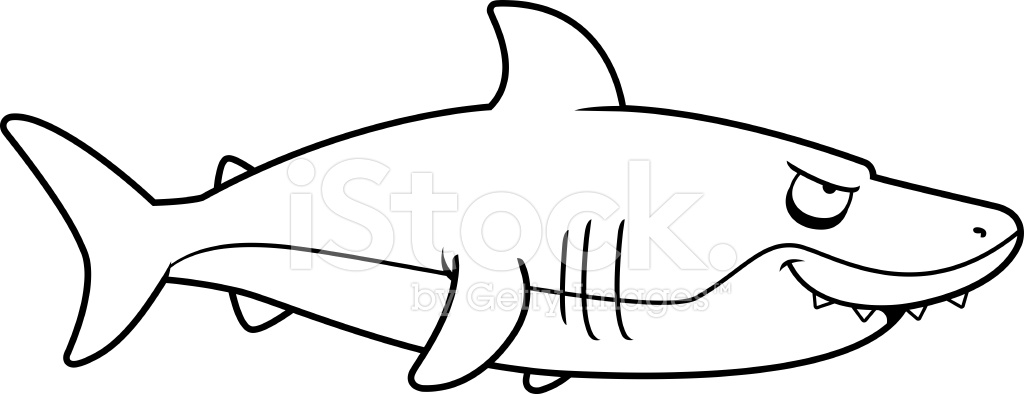 Cartoon shark profile stock vector jpg