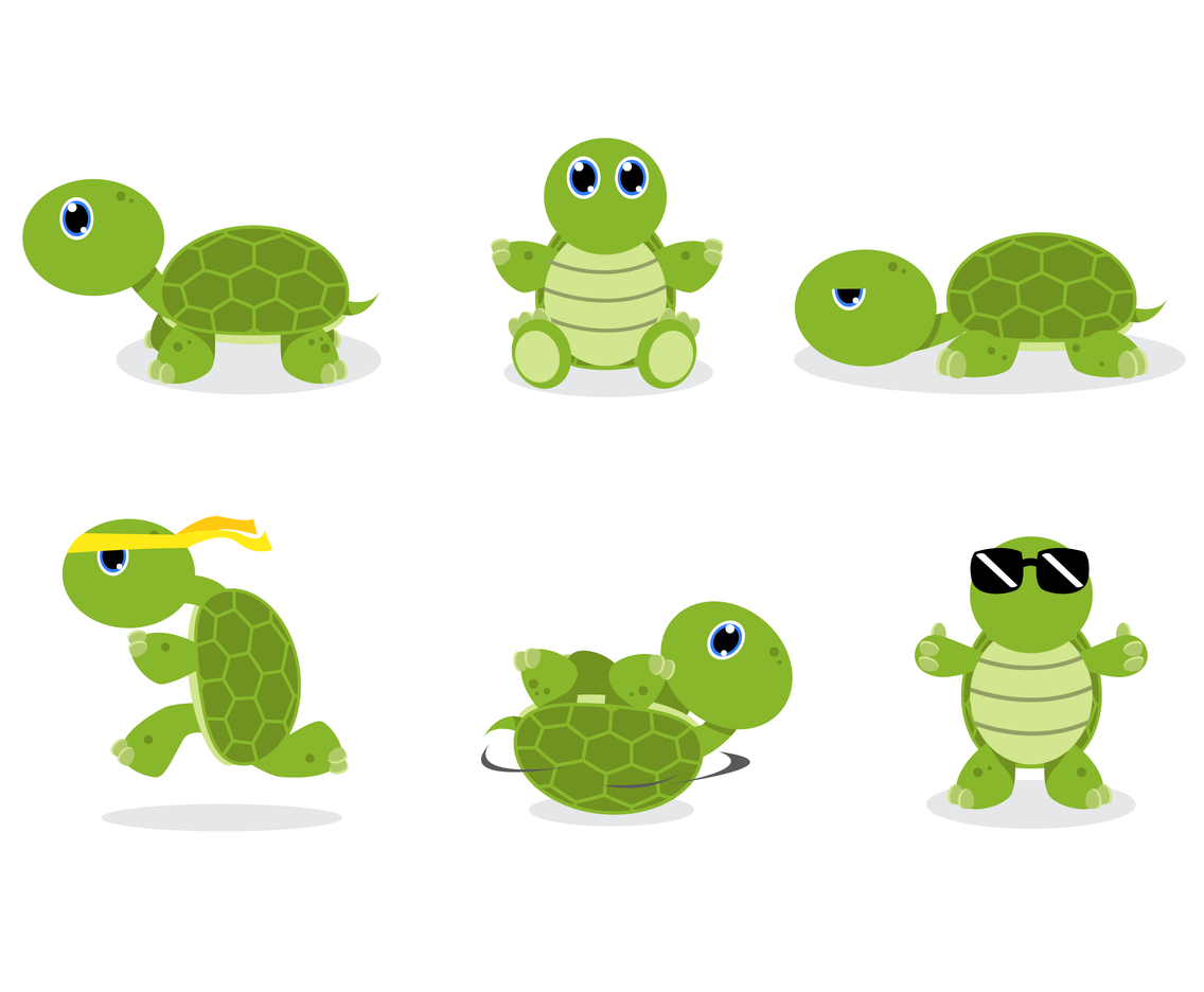 Free cartoon turtle vector art  png