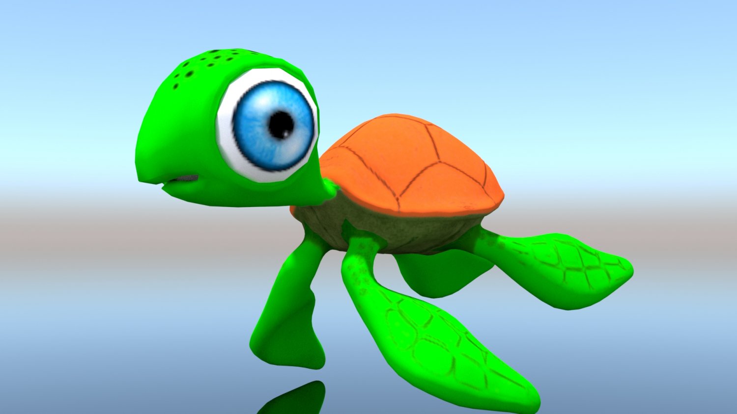Cartoon turtle 3d model in 3dexport jpg
