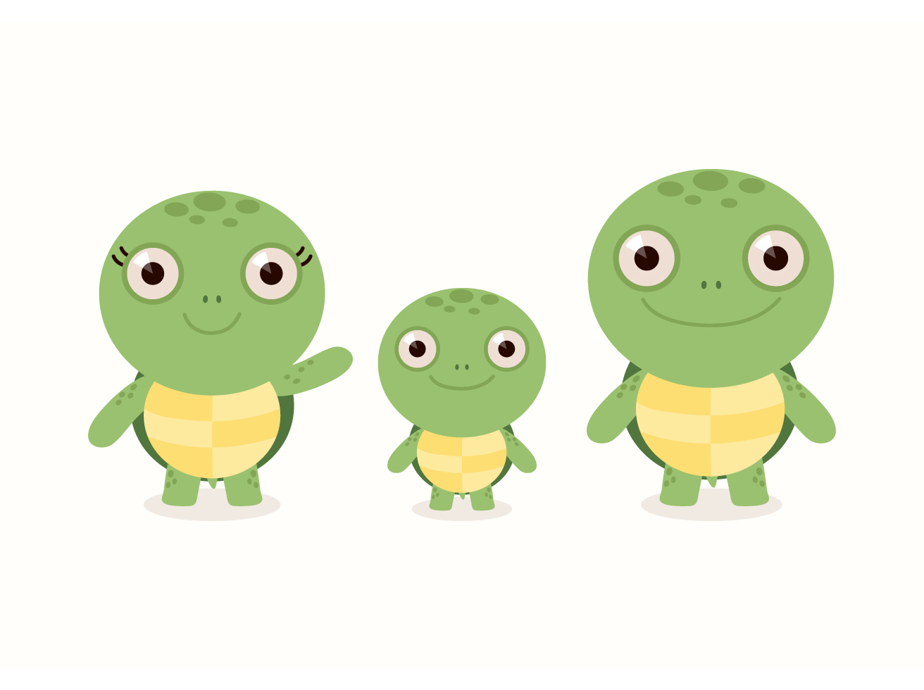 Free vector cartoon turtle set art  jpg