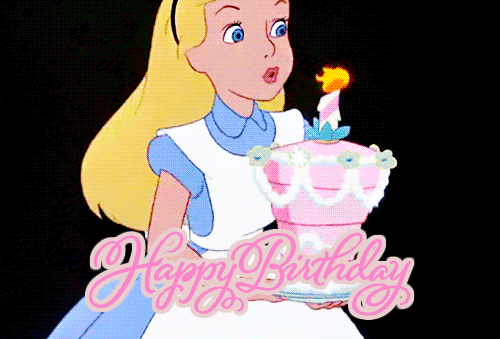 Alice in wonderland animated happy birthday gif
