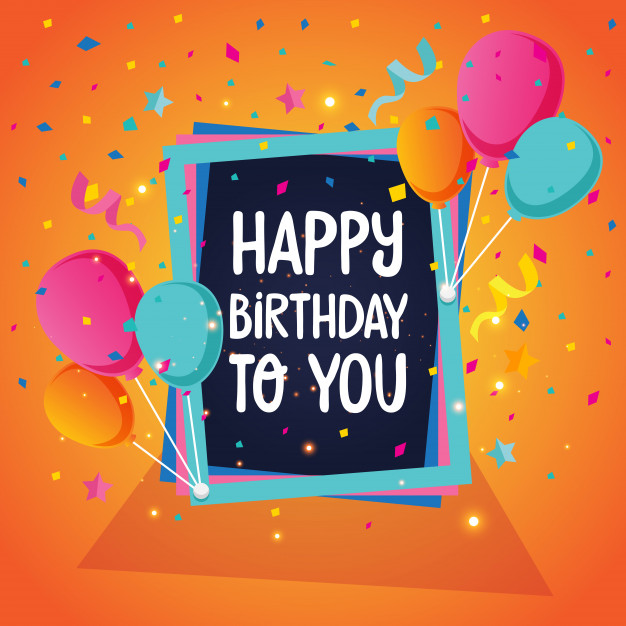 Balloon theme happy birthday card illustration vector free download jpg