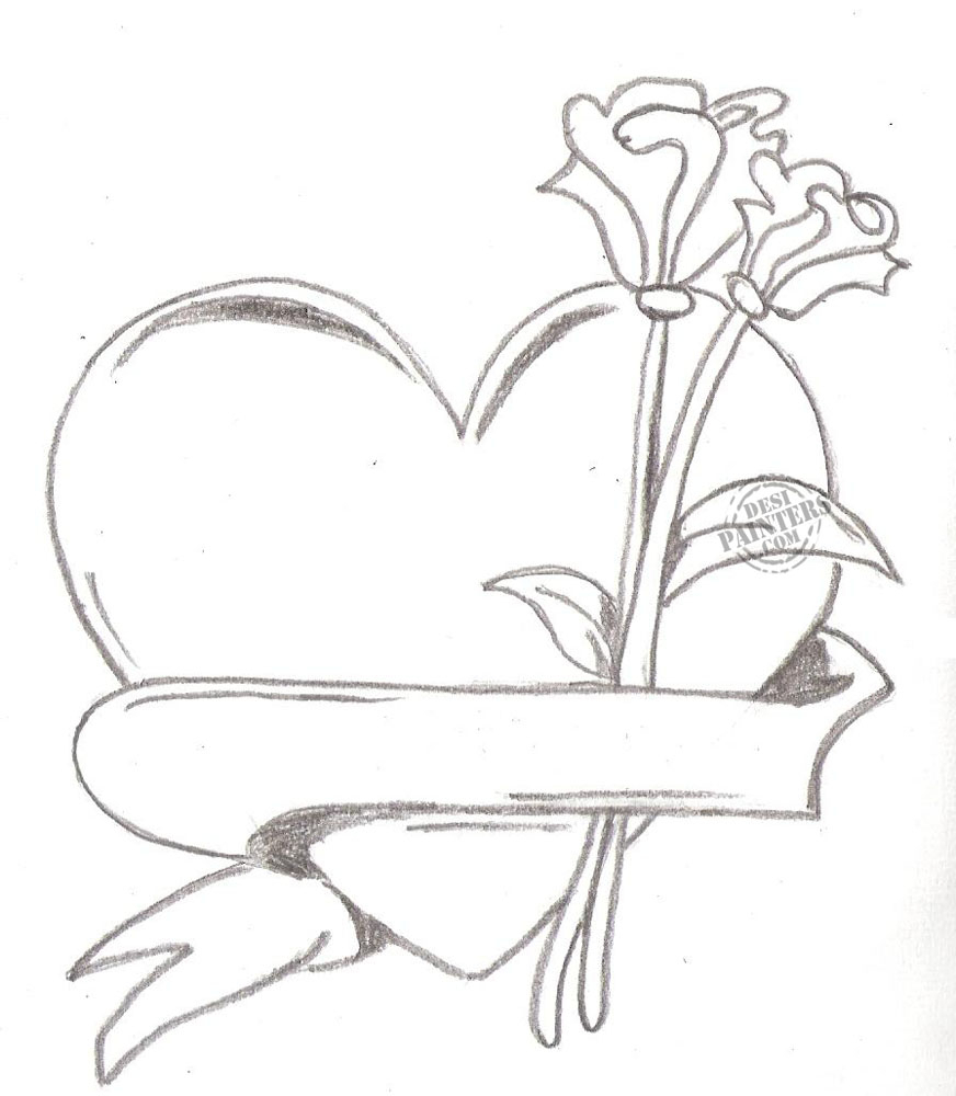 heart drawing Drawings in pencil of love hearts heart jpg