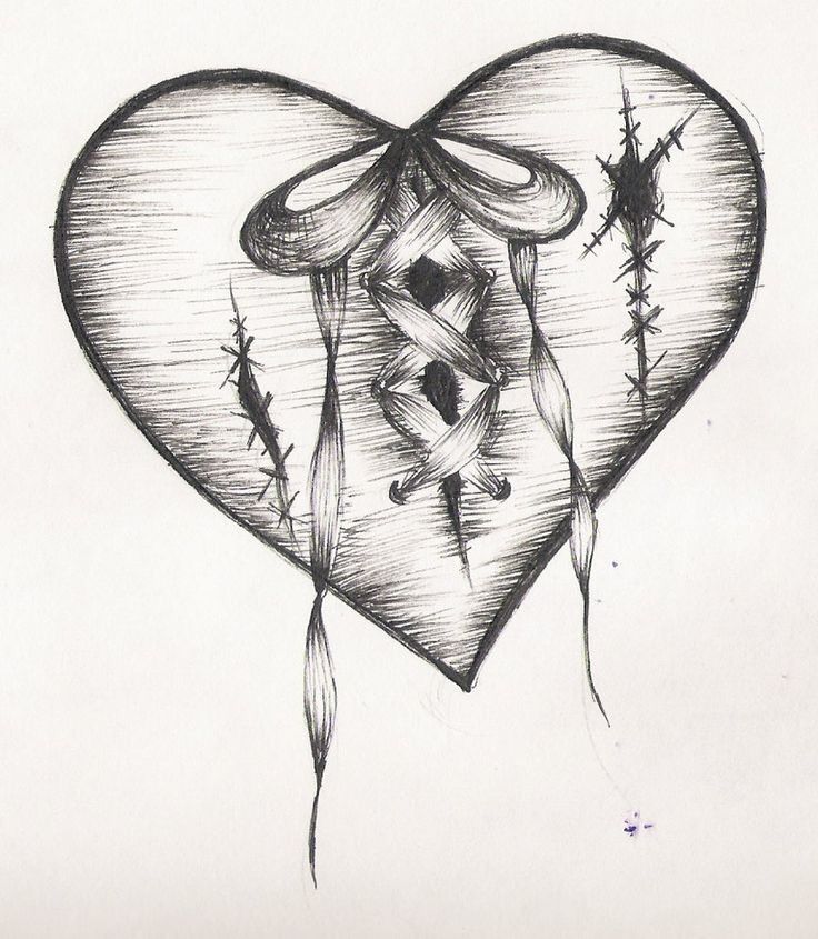 heart drawing Broken heart ribbon stitches breakkyy stitch jpg