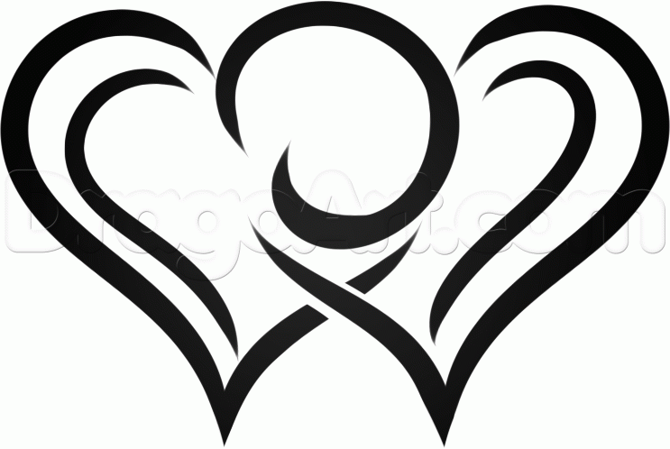 heart drawing Drawn hearts tribal heart pencil and inlor drawn gif