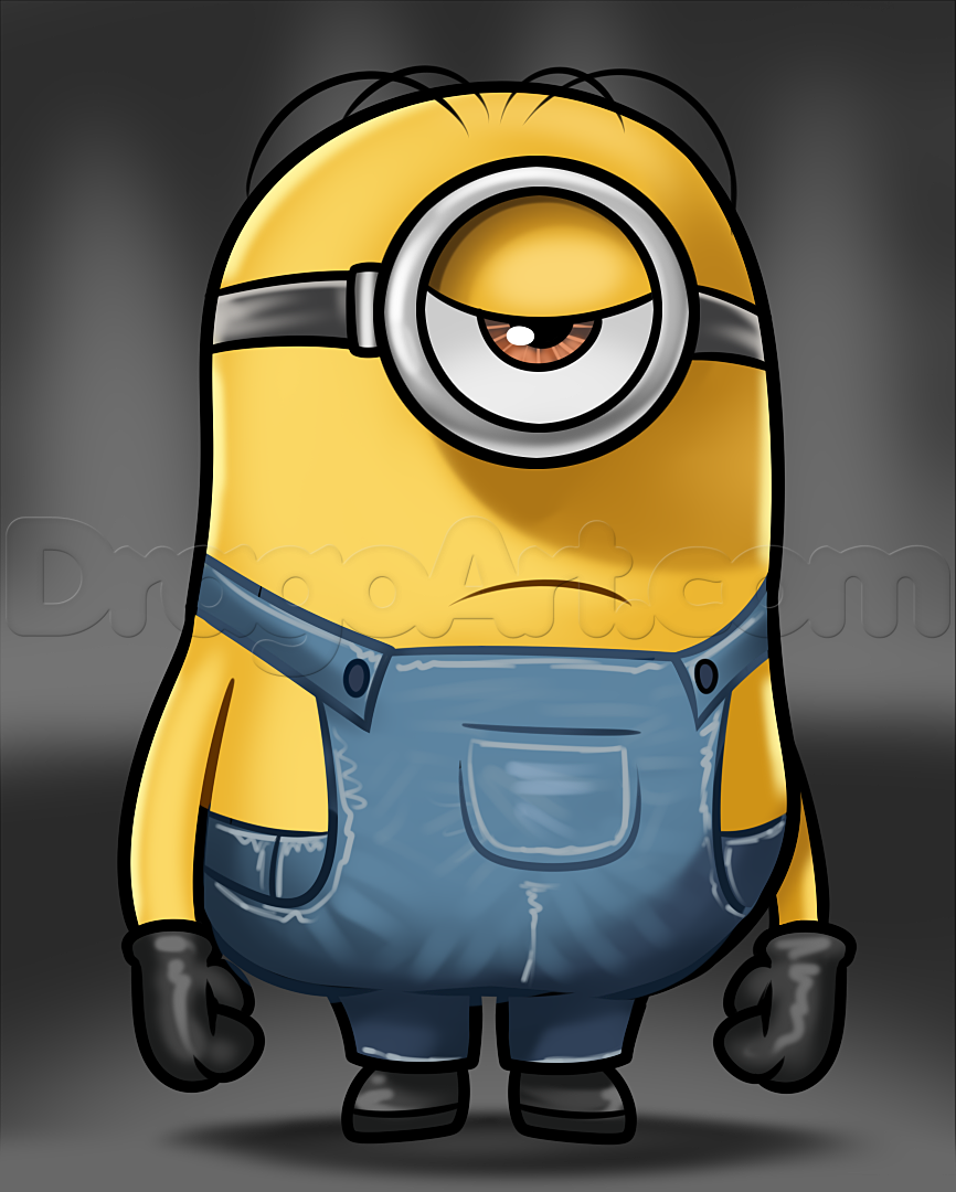 How to draw stuart from minions step by characters pop png