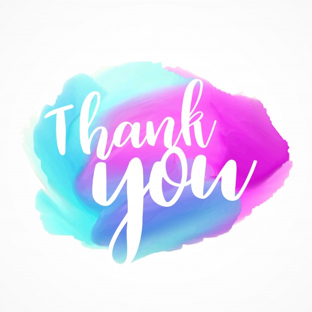 Watercolors with thank you text vector free download jpg